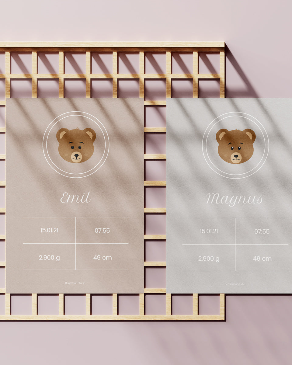 Birth Poster ∙ Bear - Bergmann Studio