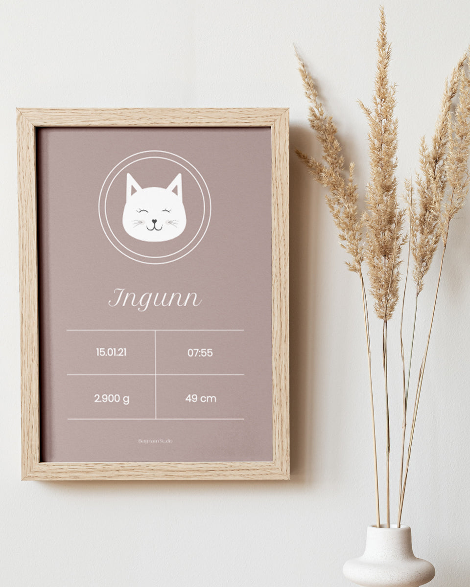Birth Poster ∙ Kitten - Bergmann Studio