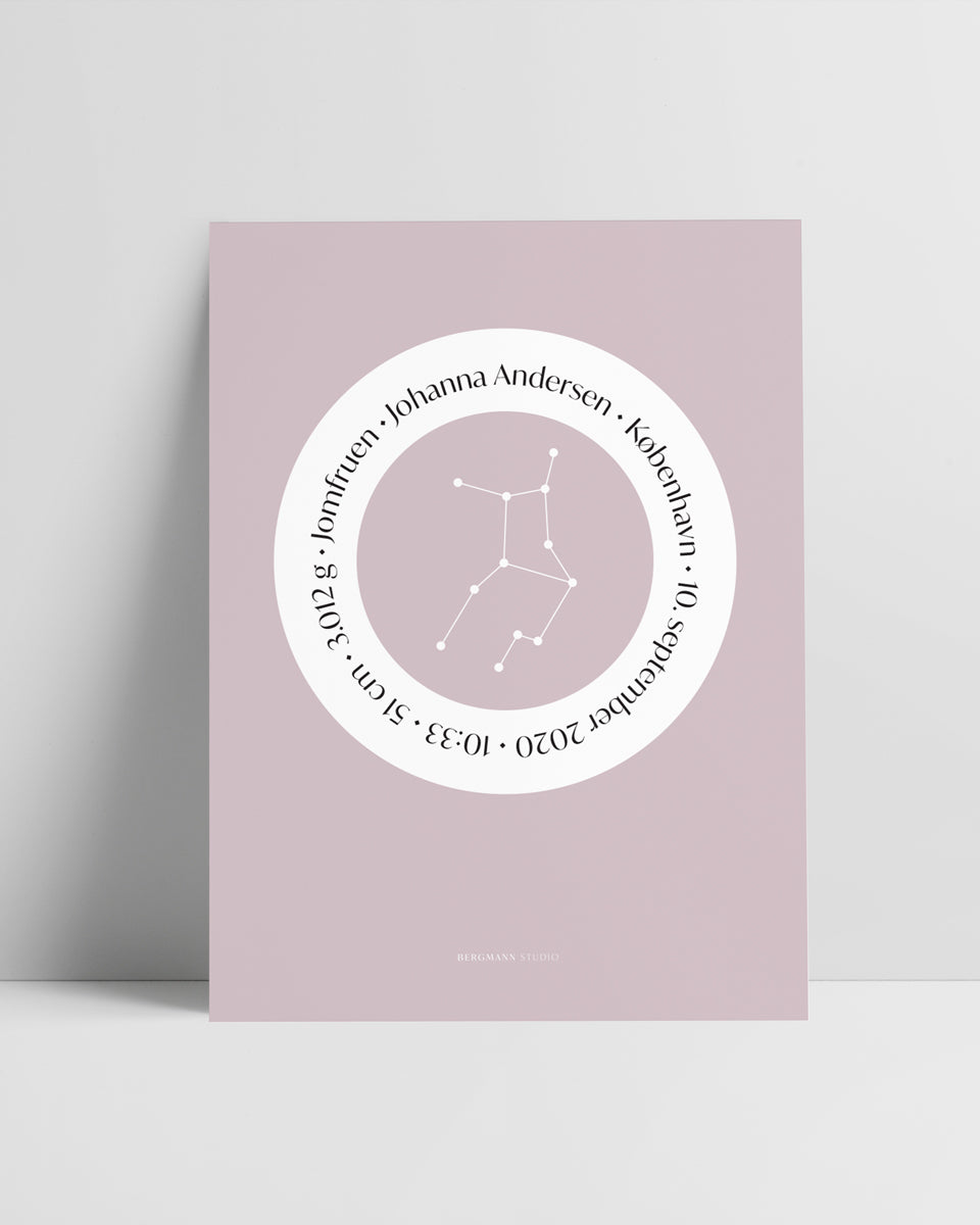 Birth Poster with zodiac sign - Bergmann Studio