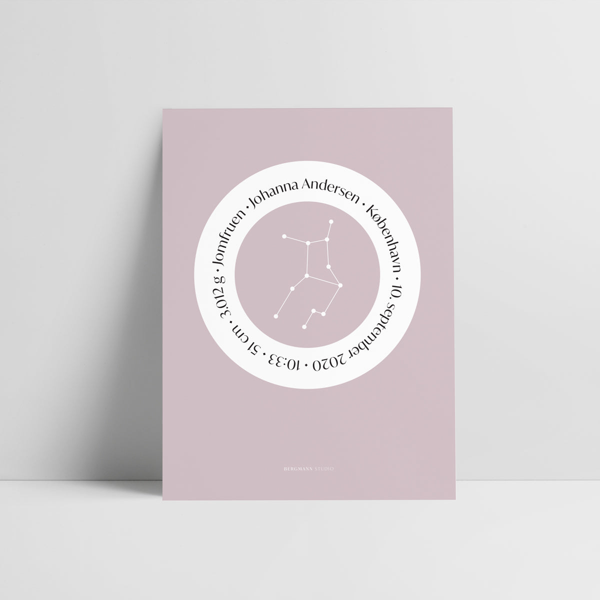 Birth Poster with zodiac sign - Bergmann Studio